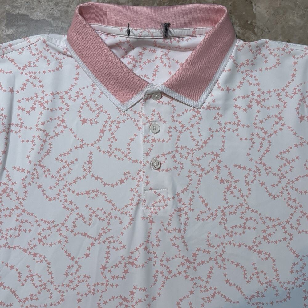 G Fore Polo Shirt Mens Small White Stardust Tech Short Sleeve Golf Stretch